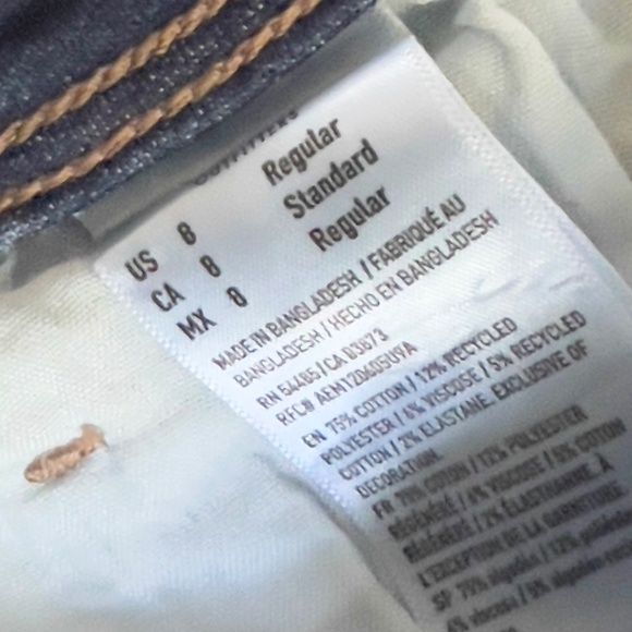 American Eagle Kick Boot wide leg jeans Women's size 8 US Reg medium wash AEO - Picture 5 of 8